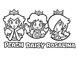 Coloriage Princesse Peach, Daisy, Rosalina