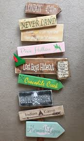 Directional Post London Lost Boys Hideout Skull Rock Mermaid Lagoon Fairy Theme Bedroom Signs Custom Theme Peter Pan Nursery Fairy Room Fairy Bedroom