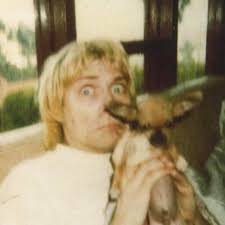 Kurt Cobain And Dog Kurt Cobain Nirvana Dogs