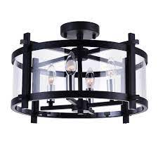 Maybe you would like to learn more about one of these? Cwi Lighting Sierra 18 Inch 4 Light Flush Mount Light Fixture With Black Finish The Home Depot Canada