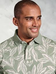 Buy Brook Taverner Green Leaf Printed 100% Cotton Polo Shirt from the Next  UK online shop