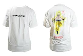 Open this box and enter a world of adventure. Primitive Dragon Ball Z Goku Power Up Shirt White