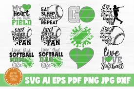 Softball Bundle Svg Cut Files Graphic By Vectorcreationstudio Creative Fabrica