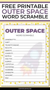 free printable outer space word scramble chevron lemon