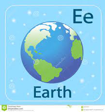 The English Letter E And The Planet Earth Stock Vector Illustration Of Learn Learning 56312814
