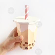Boba Tea Origami Template Full Size Boba Made In 2020 Boba Tea Bubble Tea Paper Cutout