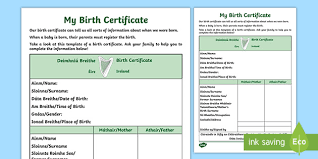 The birth certificate template refers to a document that is designed by experts to aid the user in coming up with a birth certificate using their personal computers. What Is A Birth Certificate Answered Twinkl Teaching Wiki