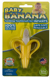 This Bendable Teething Toothbrush For Infants Is The Perfect First Toothbrush For Your New Baby Invented By A De Baby Banana Baby Inventions Baby Banana Brush