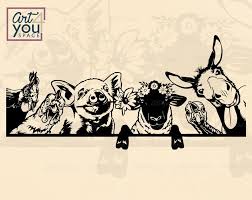 Farm Animals Clipart Svg Files For Cricut Pig Sheep Donkey Etsy In 2021 Animal Clipart Cricut Animals Farm Animals
