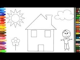 Como Dibujar Y Colorear Casa Y Nino Dibujos Para Ninos Aprender Colores Youtube Holiday Decor Cards Holiday
