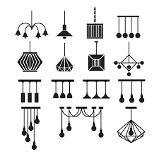 Lamp Vector Chandelier Vector Decorate Icon Set Light Icon Chandelier Chandelier Design