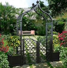 If you do not want to spend the money for a new garden gate, there are a lot of diy garden gate ideas available for you to choose. Brighton Garden Arch With Two Versailles Planters And Double Gates