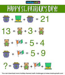 Are You Ready 5 Free St Patricks Day Math Activities For Grades 3 8 Mashup Math Math Challenge Math Activities Math Pictures