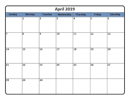 Editable April 2019 Word Calendar Templates Calendar 2019 Printable Calendar Template Editable Calendar Calendar 2019 Printable