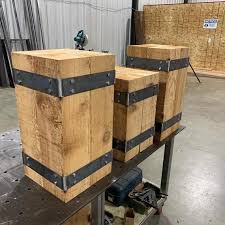 Industrial Nightstand End Table Beam End Table Steel And Wood End Table Industrial End Table Nightstand Side Table Rustic End Table