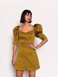 For those that prefer, system clothing is provided on all. Gold Brocade Puff Sleeve Mini Dress Glamorous