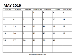May 2019 Calendar A4 Calendar 2019 Printable Calendar Printables Printable Calendar Word