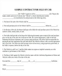 Car Purchase Agreement Template Sale Contract Templates Resume ...
