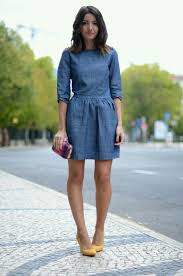 The Look Denim Desires Michelle Phan Lisbon Fashion Fashion Chambray Dress