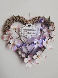 Rattan Heart Wreath With Ramadan Eid Mubarak Wooden Sign Led Etsy Eid Greetings Eid Gifts Ramadan Decorations