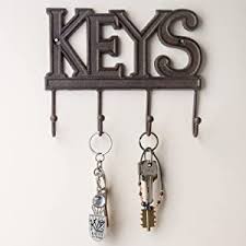 Amazon Com Key Holder Keys Wall Mounted Key Hook Rustic Western Cast Iron Key Hanger Decorative Key Organizer Rack With 4 Hooks With Screws And Anchors 6x8 Small brass swivel clasp snap hook key ring chain leathercraft hardware diy #1.