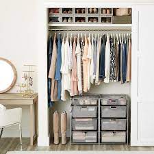 clothes closet white elfa reach in clothes closet the container store closet designs small closet design small closets