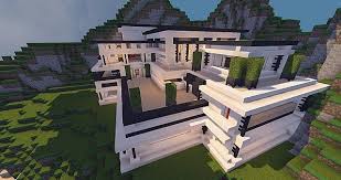 Modern Mansion Cliff Side Escape Minecraft Modern Modern Minecraft Houses Minecraft Mansion