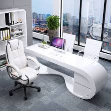 The desks from the office collection were designed with simplicity and functionality in mind. Round Edge Design Ceo White Modern Office Desk Hogarico