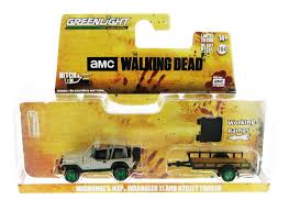 Jeep wrangler in dead on: Greenlight Diecast Michonnes Jeep Wrangler Yj And Utility Trailer