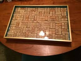 Serving Tray I Made With Wine Corks And Covered With Polyurethane Resin Wine Cork Table Wine Corks Decor Wine Cork