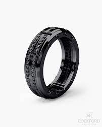 San Lorenzo Black Rhodium Gold Mens Wedding Band With 0 90 Ct Black Di Mens Gold Wedding Band Yellow Gold Wedding Ring Mens Ring Designs