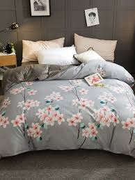 Flower Print Duvet Cover 1pc Shein Sheinside Bed Bedding Sets Luxury Bedding