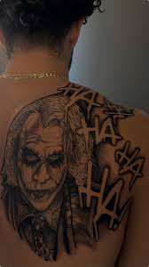 HA HA HA 🃏🔪 #heathledger #jokerface #jokertattoo #portraitartist  #blackandgreytattoo