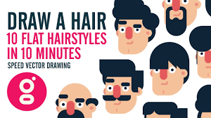Get inspired by our community of talented artists. How To Draw A Hair 10 Flat Design Hairstyles In 10 Minutes Speed Drawing In Adobe Illustrator Youtube
