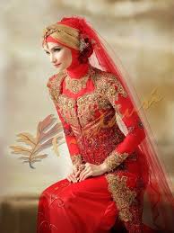 Baju pengantin sederhana warna coklat susu Kebaya Muslim Pengantin Mewah Dengan Paduan Warna Maroon Gold Fashion Kebaya Muslim Islamic Fashion