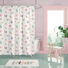 Cats Shower Curtain Shabby Cottage Chic Bathroom Decor Set Etsy In 2020 Cat Shower Curtain Chic Bathroom Decor Bathroom Decor Sets