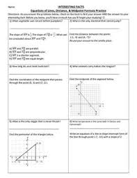 How do i find the midpoint of a line segment? Distance Formula Midpoint Formula Equations Of Lines Fun Fact Activity Distance Formula Midpoint Formula Equations