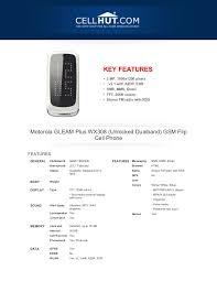 Find comprehensive instructions about how to unlock motorola gleam plus phone. Motorola Gleam Plus Wx308 Gsm Flip Cell Phone Features Specification