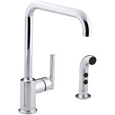 Maybe you would like to learn more about one of these? Kohler Purist Single Handle Standard Kitchen Faucet With Side Sprayer In Polished Chrome K 7508 Cp The Home Depot