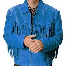 Men S Simple Style Western Leather Jacket Blue Fringes Design From Leatherworld2014 Leather Jacket Style Fringe Leather Jacket Leather Jacket Men