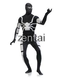 Black And White Superhero Suit Halloween Spiderman White And Black Zentai Suit Zentai Suit Cool Halloween Costumes Superhero Spiderman