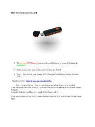 Dec 18, 2011 · few months back idea has launched 3g huawei usb modem which is having max speed of 7.2mbps but main problem was it can be unlocked using firmware upgrade or downgrade because its having customized firmware so our team was working on it from few months. How To Unlock Huawei E173 Pdf
