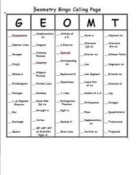 Bingo Covering The First Semester Of 10th Grade Geometry Vocabulary 30 Bingo Cards With 55 Vocab Geometry High School Geometry Vocabulary High School Algebra