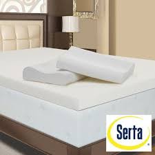 Serta 4inch Memory Foam Mattress Topper With Contour Pillows Queen Click On Memory Foam Mattress Topper Foam Mattress Topper King Size Memory Foam Mattress