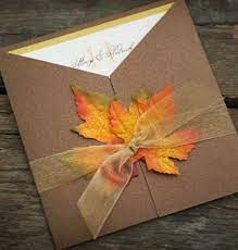 Fall Wedding Invitation With Dried Leaves So Pretty Wedding Fall Autumn Invitation Fall Wedding Invitations Wedding Invitations Wedding Inspiration Fall