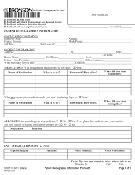 Phone numbers and websites for organizations in your state. Patient Demographic Information Bronson Total Health Care