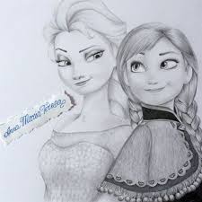 Elsa And Anna Pencil Drawing Elsa Drawing Drawings Disney Drawings