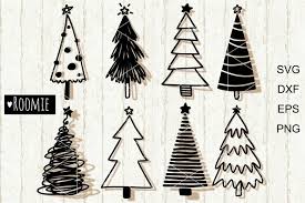 It would be adorable on a string of pennants or on a circular card with a stamped or paper caption. Hand Drawn Christmas Tree Svg Merry Christmas Rustic Trees 973044 Cut Files Design Bundles