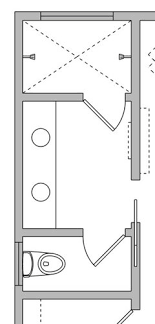 Domestic water demand curve specify rate of flow using the number of fixture units served. Toilet Room Size