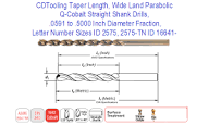 Taper Length, Wide Land Parabolic Q-Cobalt Drills, .0591 to .5000 ...